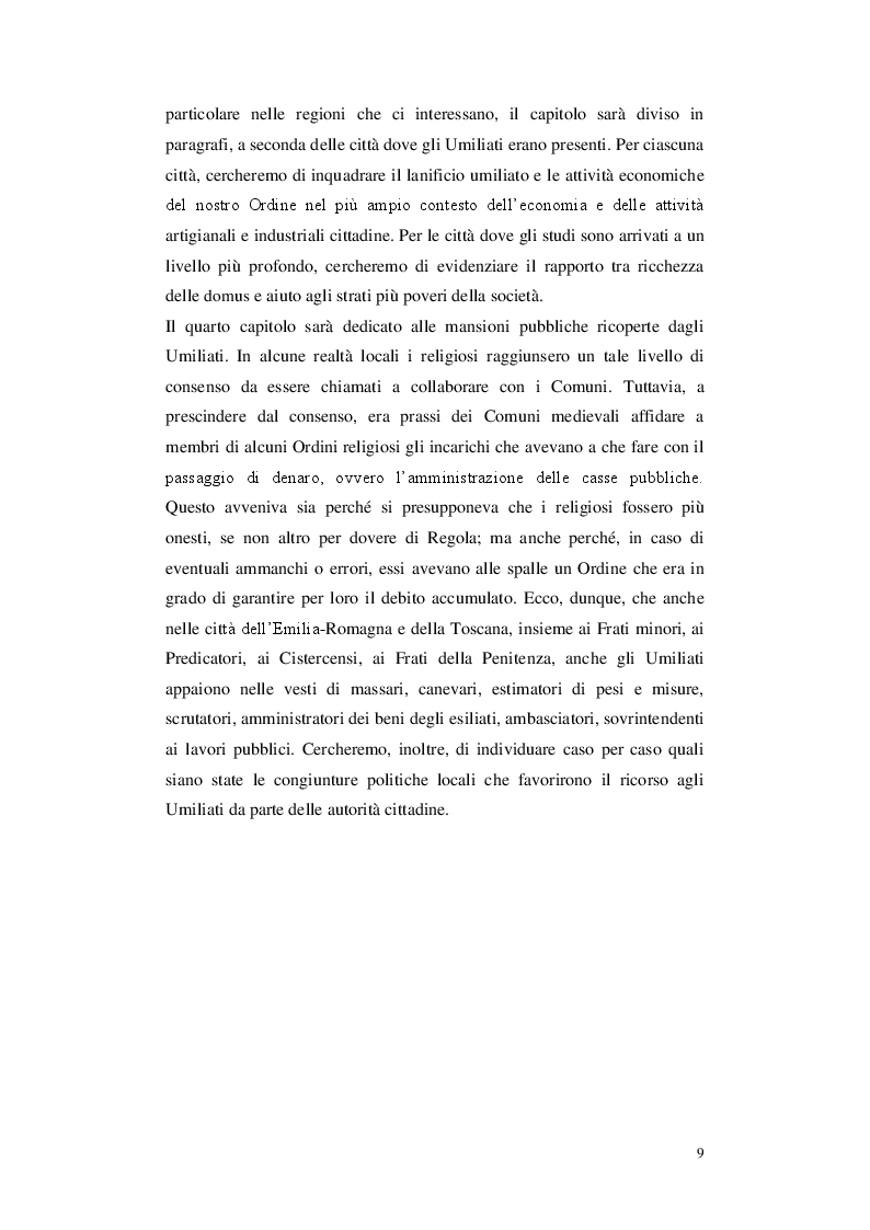 Anteprima della tesi: Gli Umiliati nell'area tosco-emiliana, Pagina 5