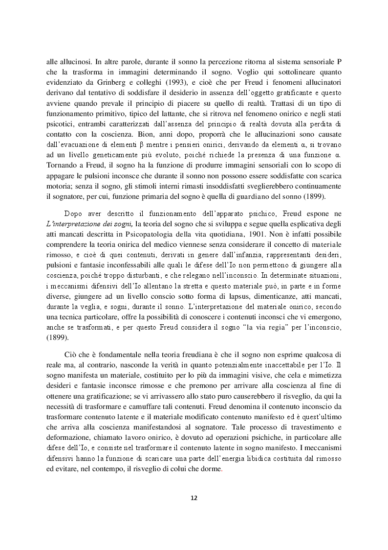 Anteprima della tesi: Sogno e campo psicoanalitico. Discussione su recenti modelli teorico-clinici, Pagina 4