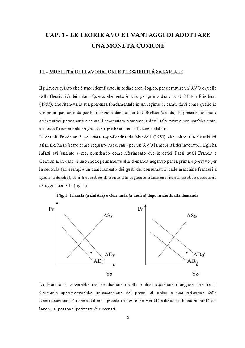 Anteprima della tesi: Quanto lontana è l'UEM dall'essere un'area valutaria ottimale?, Pagina 4