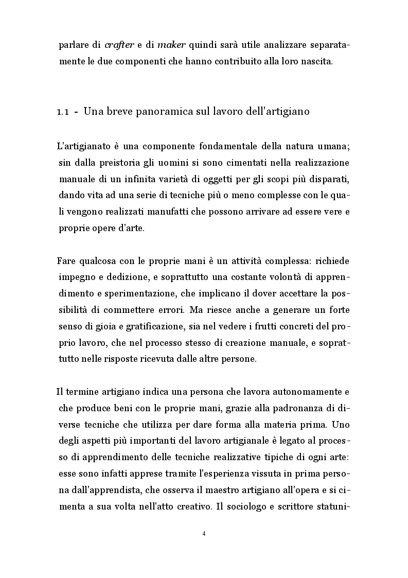 Anteprima della tesi: Artigianato 2.0 - Innovazioni produttive e commerciali degli artigiani digitali, Pagina 3