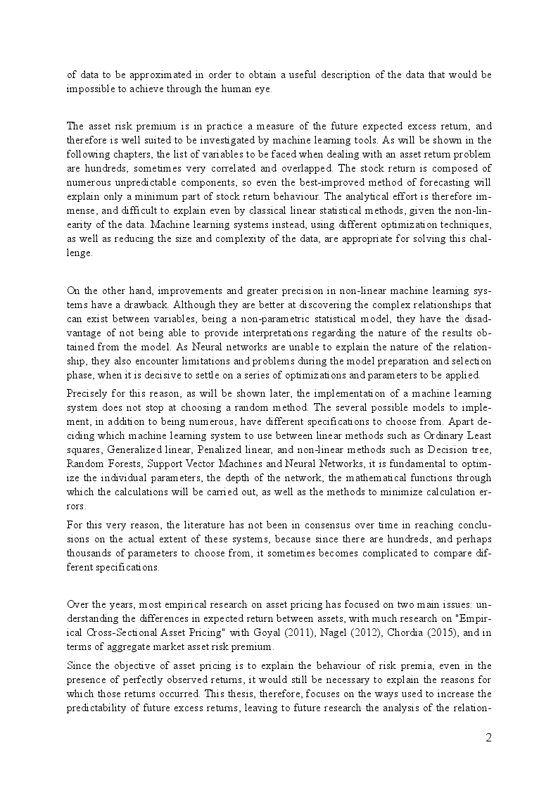 Anteprima della tesi: Evaluation of Machine Learning impact on Asset Risk Premia measurement, Pagina 3