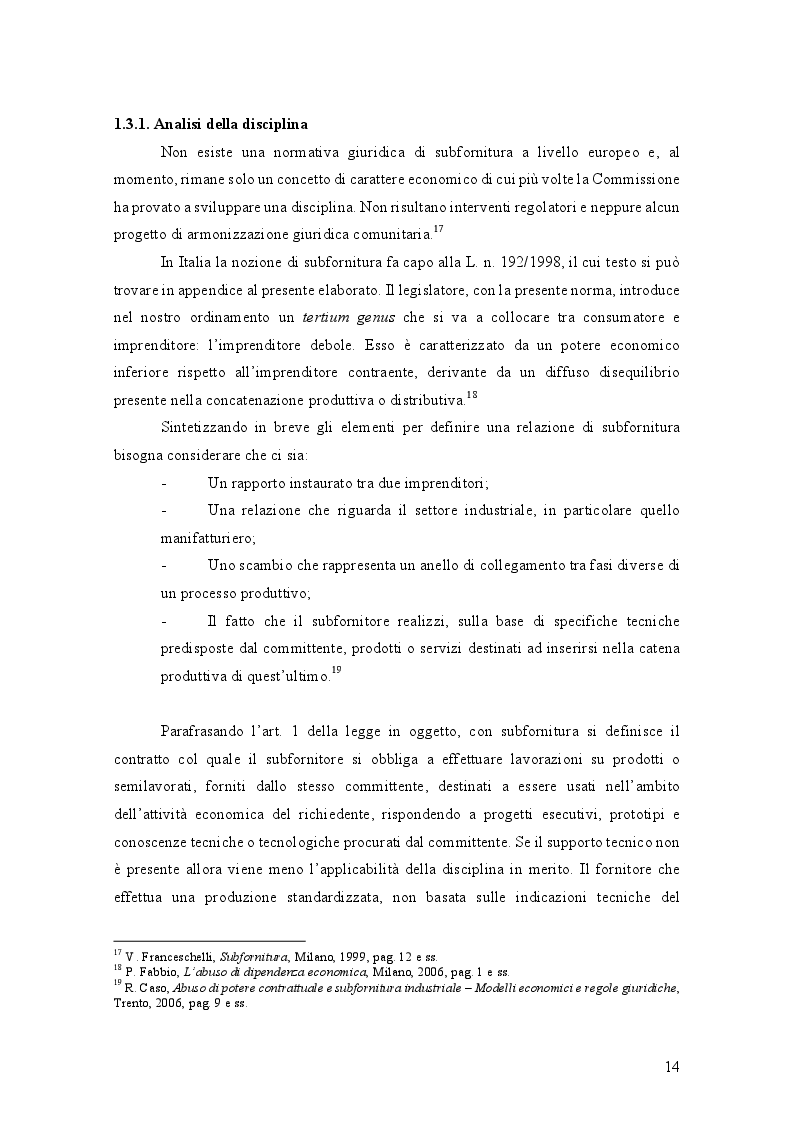 Anteprima della tesi: L’Abuso di Dipendenza Economica: dall’emanazione della legge alla prima volta dell’AGCM, Pagina 8