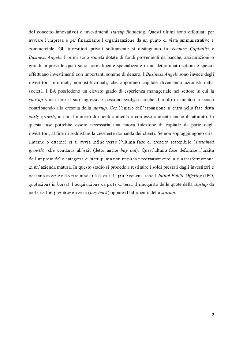 Estratto dalla tesi: Studio e Analisi dell'Exit Imprenditoriale
