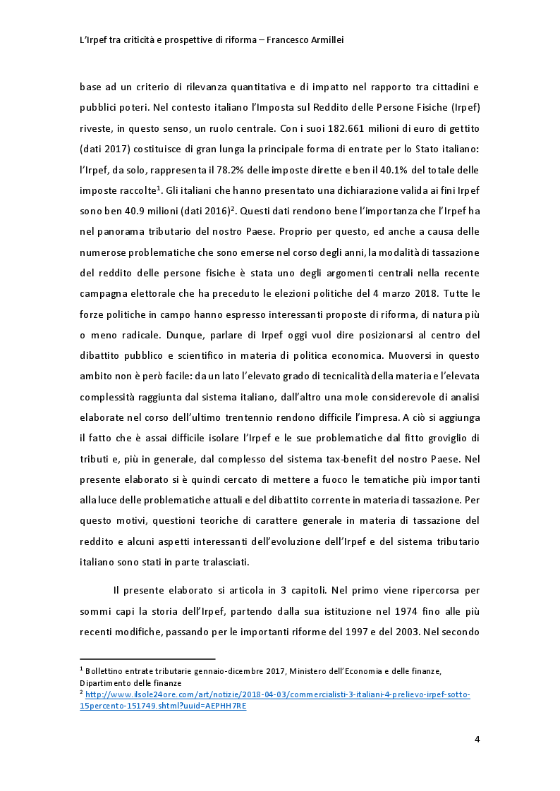 Anteprima della tesi: L'Irpef tra criticità e prospettive di riforma, Pagina 3