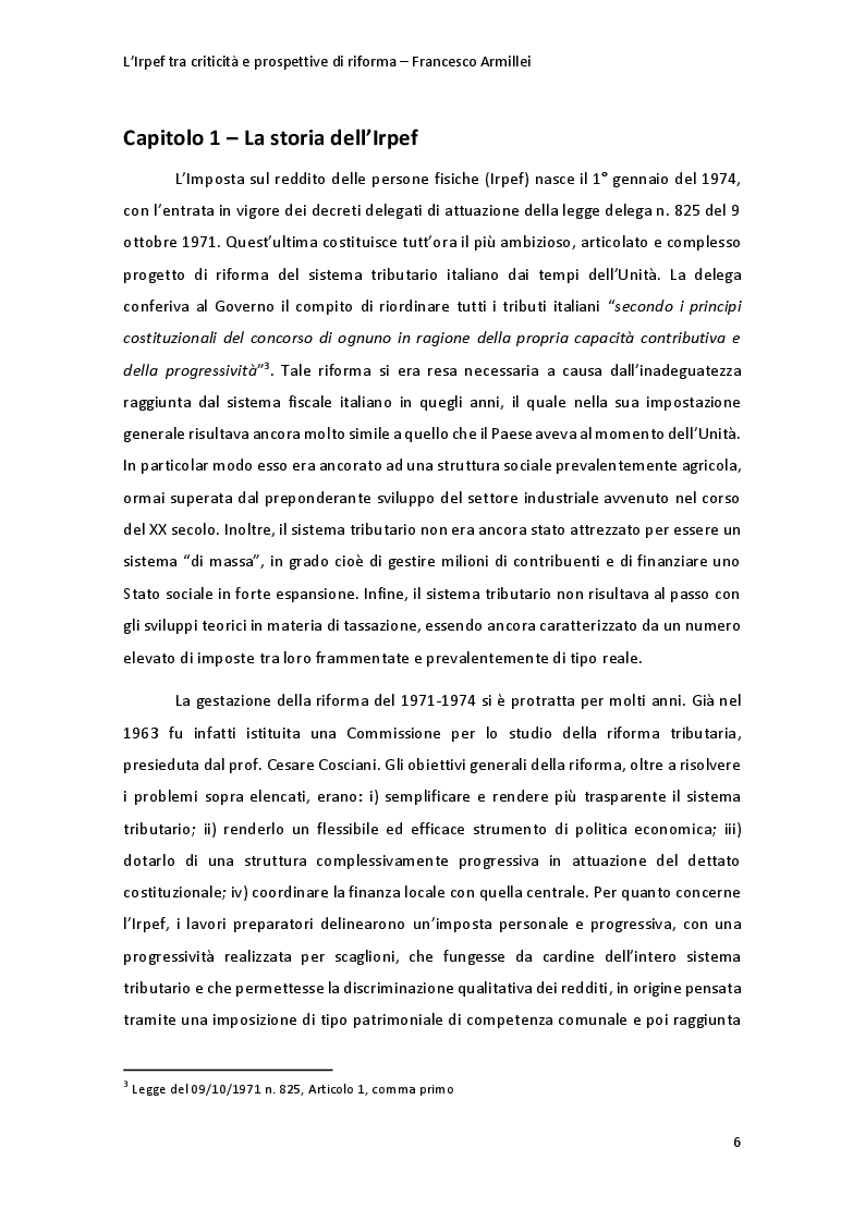 Anteprima della tesi: L'Irpef tra criticità e prospettive di riforma, Pagina 5