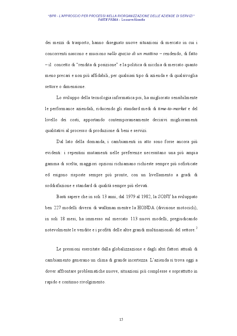Anteprima della tesi: BPR - L'approccio per processi nella riorganizzazione delle aziende di servizi - Il caso AMGA S.p.A., Pagina 12