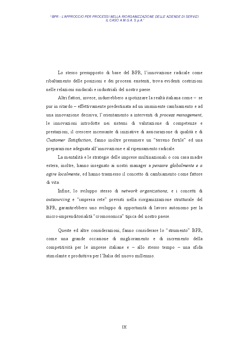 Anteprima della tesi: BPR - L'approccio per processi nella riorganizzazione delle aziende di servizi - Il caso AMGA S.p.A., Pagina 6