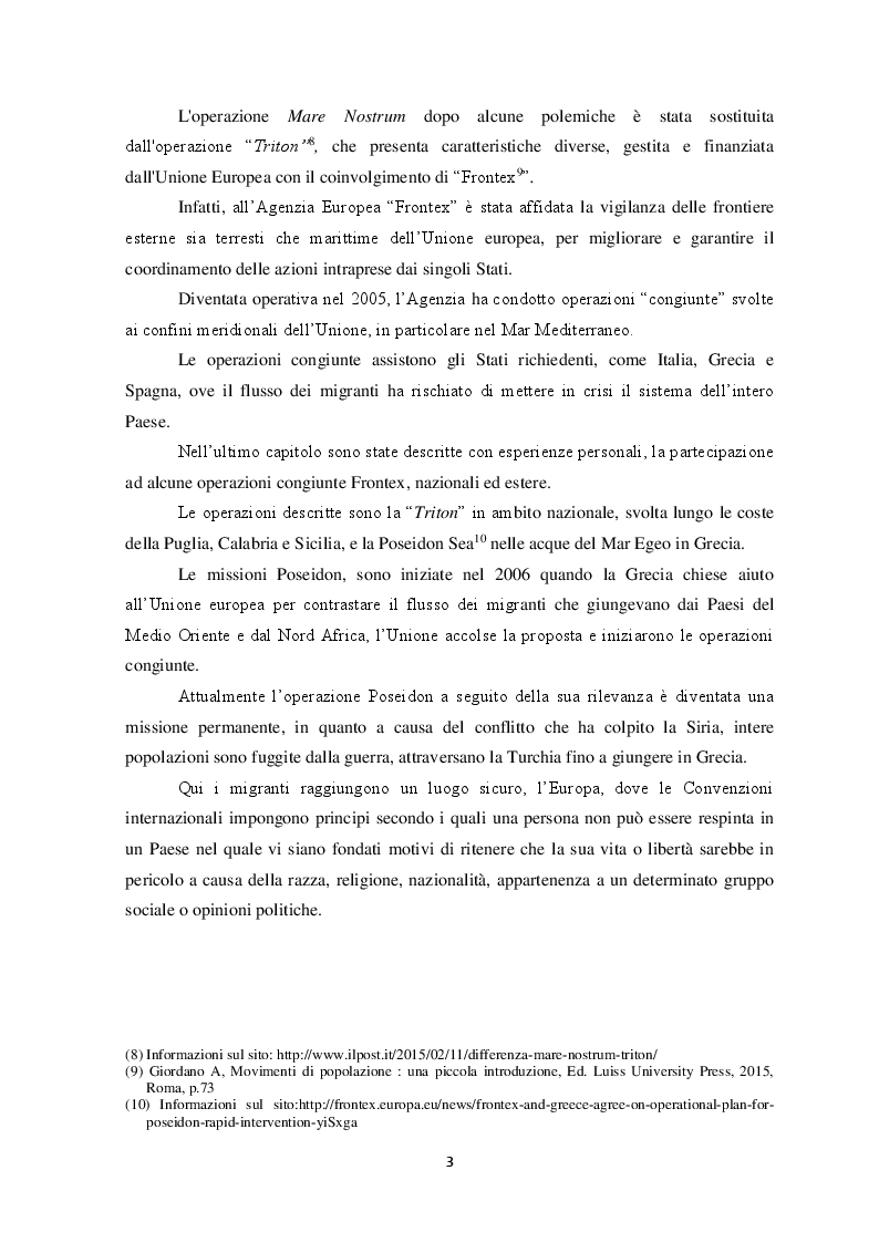Anteprima della tesi: Il fenomeno dell'immigrazione irregolare e la salvaguardia della vita umana a mare, Pagina 4