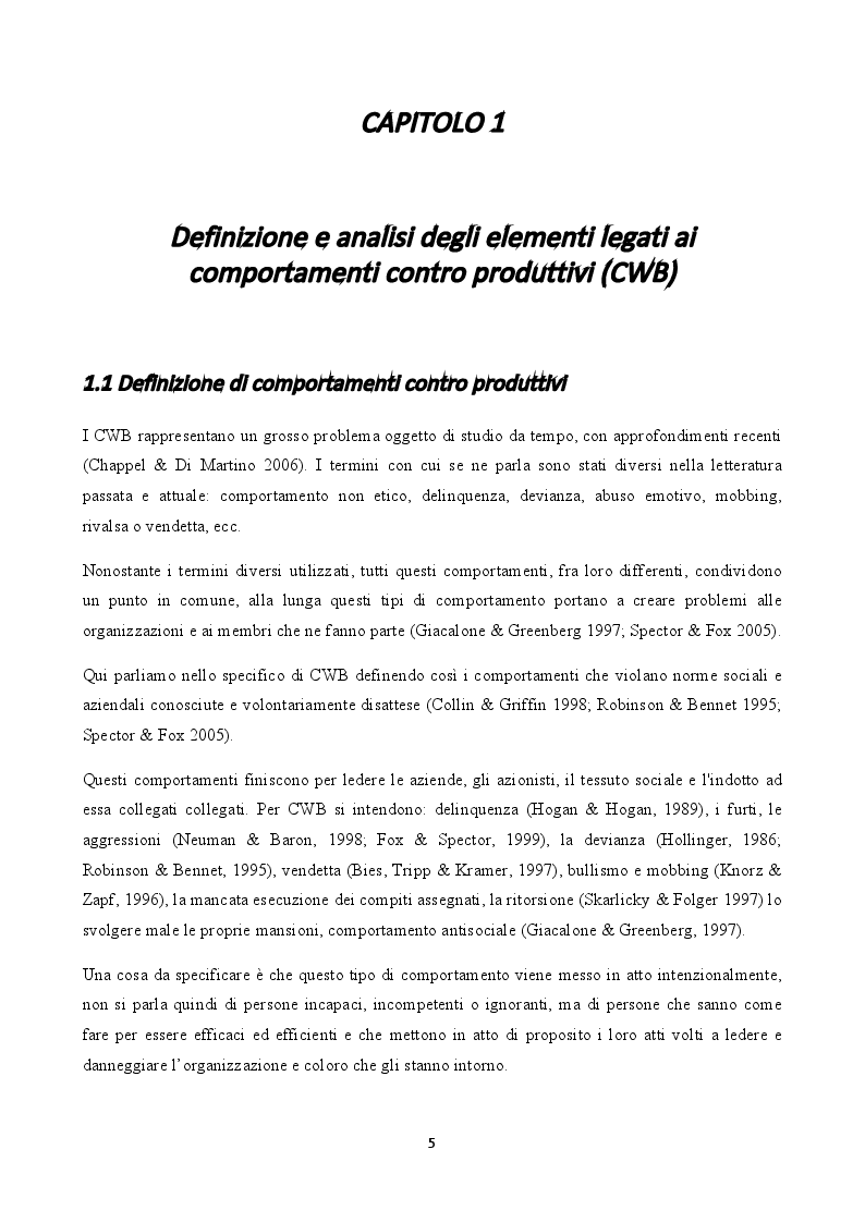 Anteprima della tesi: Stress e comportamenti controproduttivi (CWB), Pagina 4