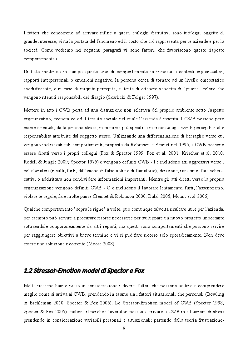 Anteprima della tesi: Stress e comportamenti controproduttivi (CWB), Pagina 5