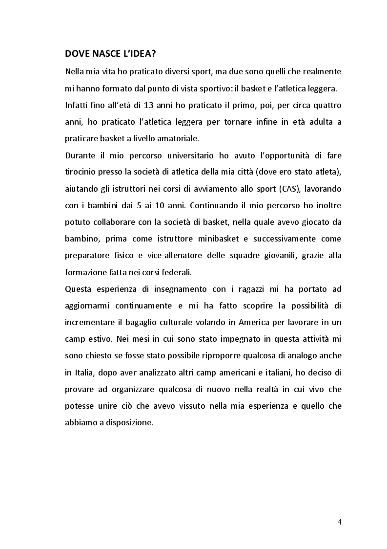 Anteprima della tesi: I bambini scelgono lo sport in una esperienza di camp estivo, Pagina 3