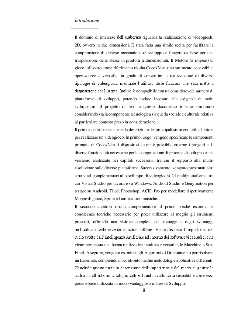 Anteprima della tesi: Progettazione e Sviluppo di un Software Videoludico con Cocos2d-x, Pagina 3