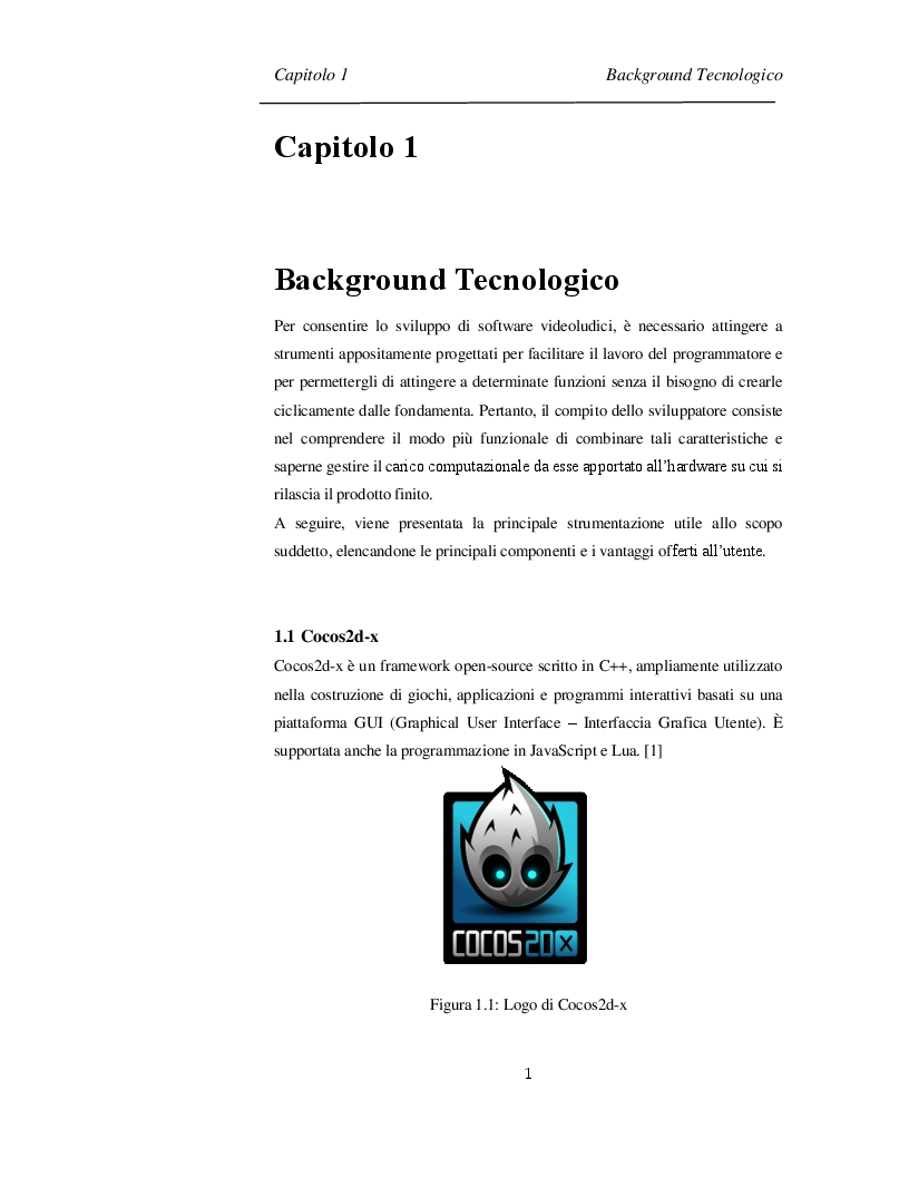 Anteprima della tesi: Progettazione e Sviluppo di un Software Videoludico con Cocos2d-x, Pagina 6