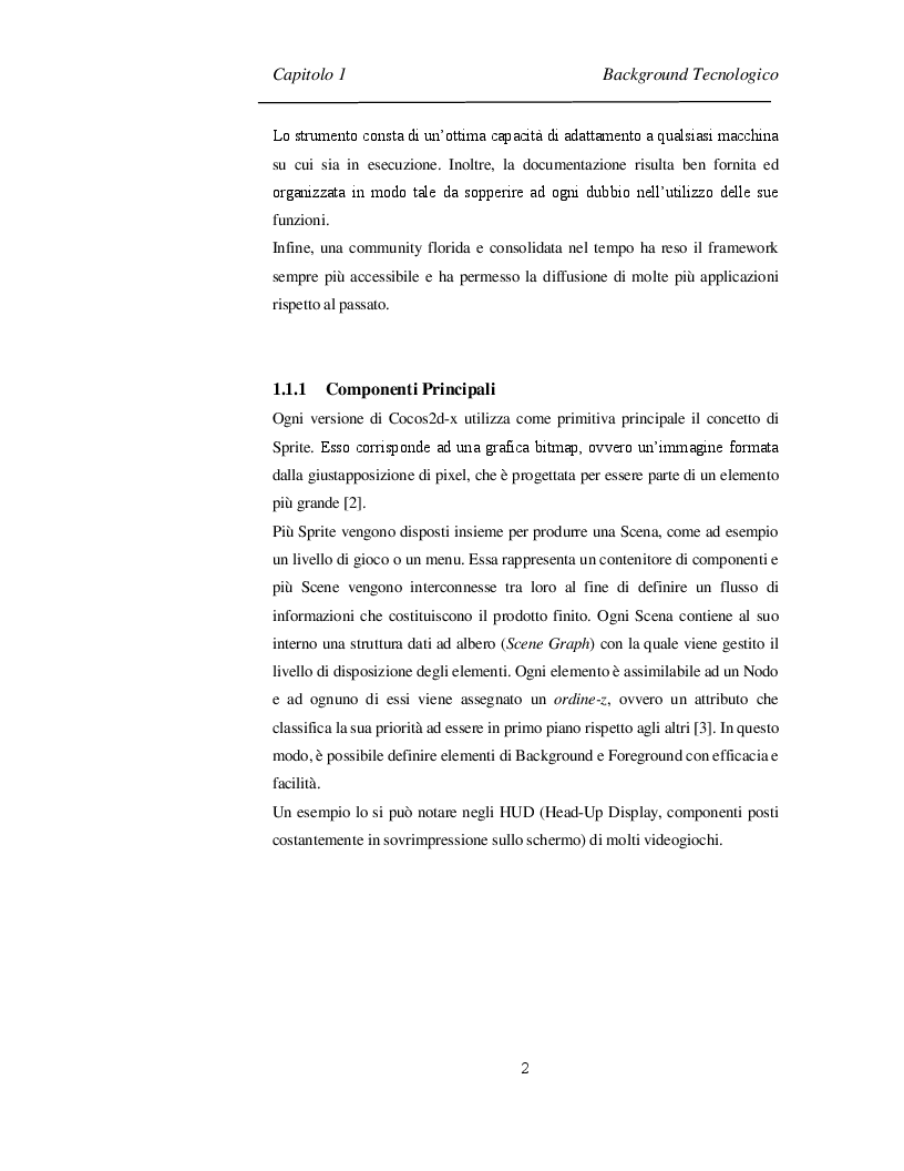 Anteprima della tesi: Progettazione e Sviluppo di un Software Videoludico con Cocos2d-x, Pagina 7