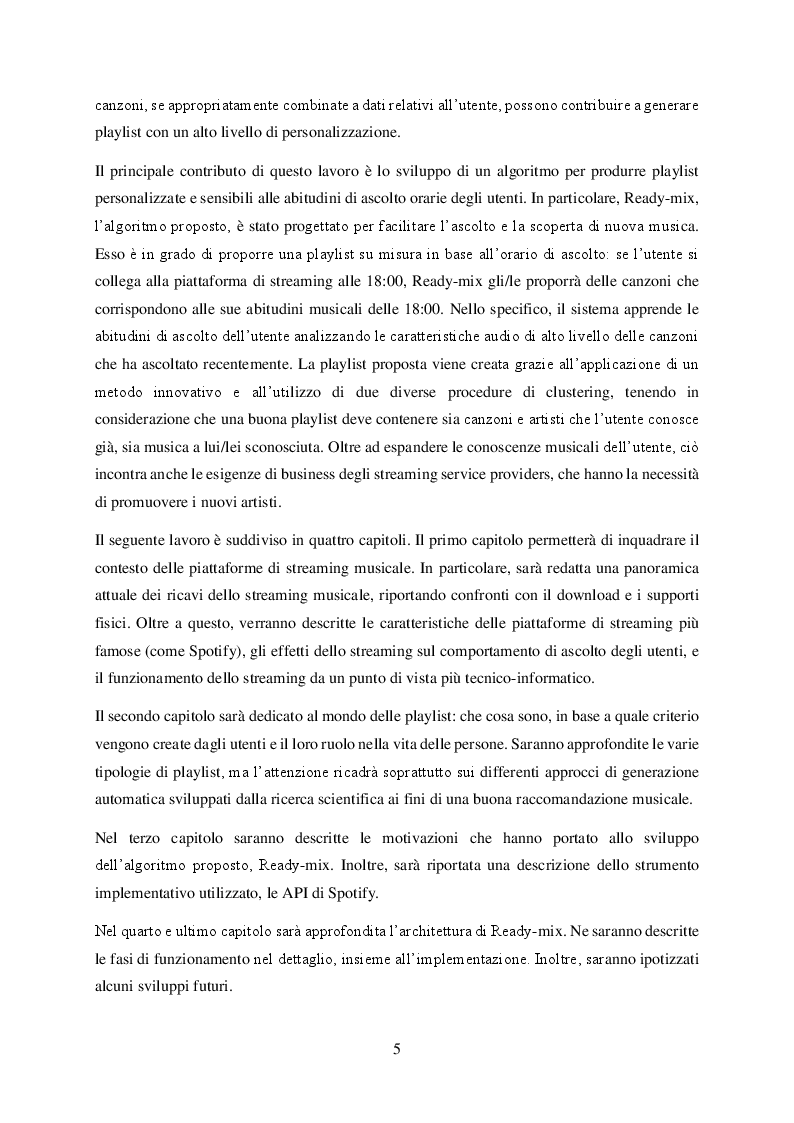 Anteprima della tesi: Ready-mix: un algoritmo per la generazione automatica di playlist musicali personalizzate e sensibili al fattore tempo, Pagina 3