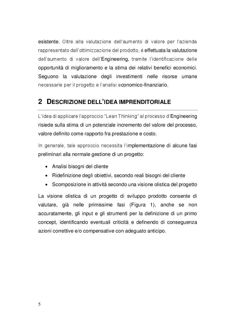 Anteprima della tesi: Sviluppo ed implementazione di una metodologia di gestione progetti ed attività di ingegneria, basata sul concetto di “Lean Engineering”, Pagina 3