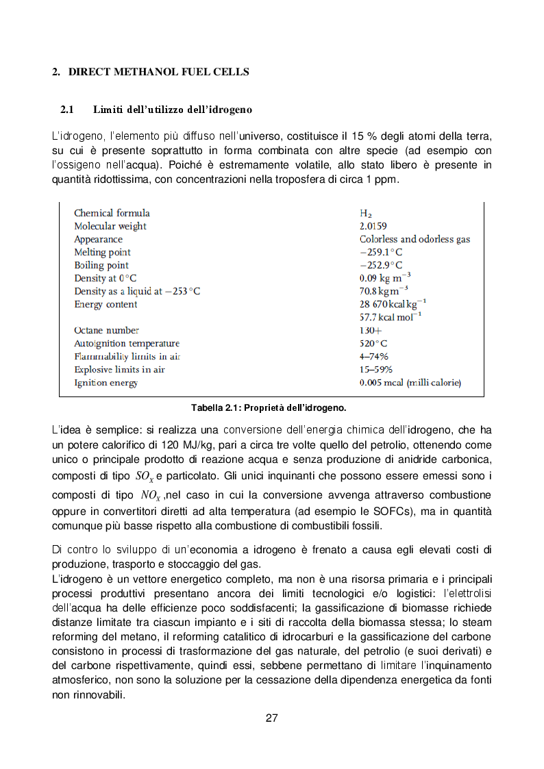 Estratto dalla tesi: Analisi sperimentale di una cella a combustibile passiva alimentata a metanolo diretto