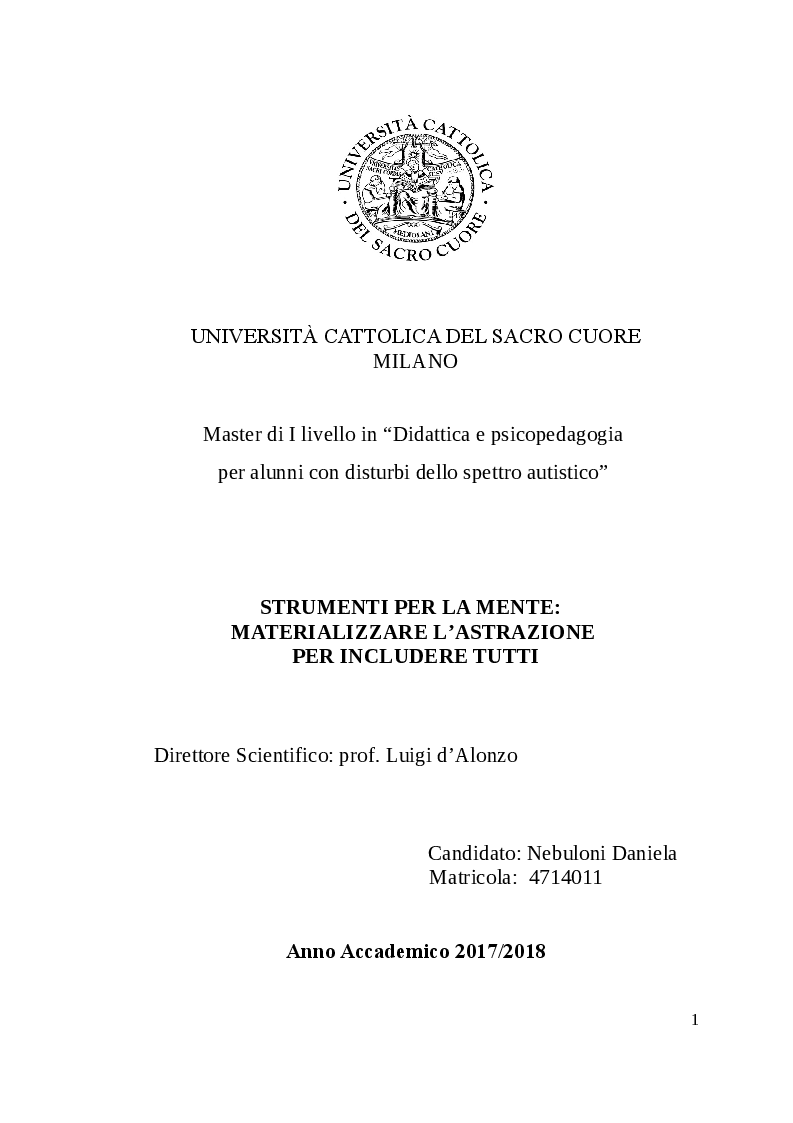 Anteprima della tesi: Strumenti per la mente: materializzare l'astrazione per includere tutti, Pagina 1