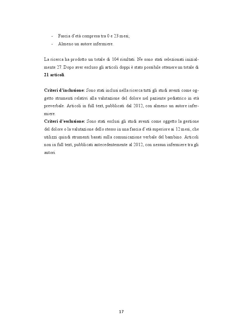 Anteprima della tesi: Assessment Infermieristico: La rilevazione del dolore nella popolazione in età preverbale, Pagina 5