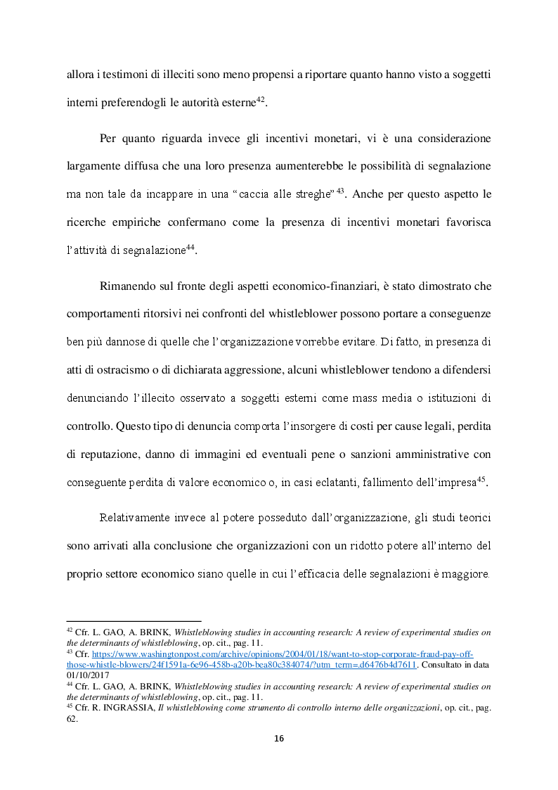 Estratto dalla tesi: Il Whistleblowing in Italia: sistema normativo, diffusione e pratica aziendale