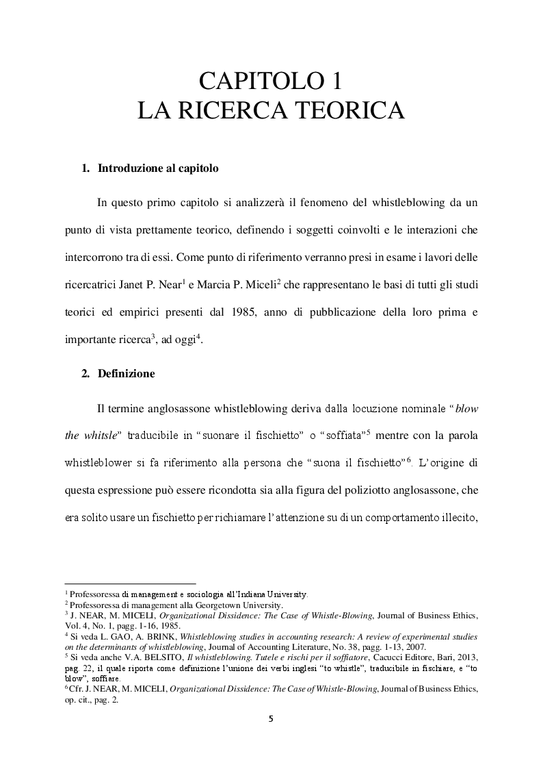 Anteprima della tesi: Il Whistleblowing in Italia: sistema normativo, diffusione e pratica aziendale, Pagina 4