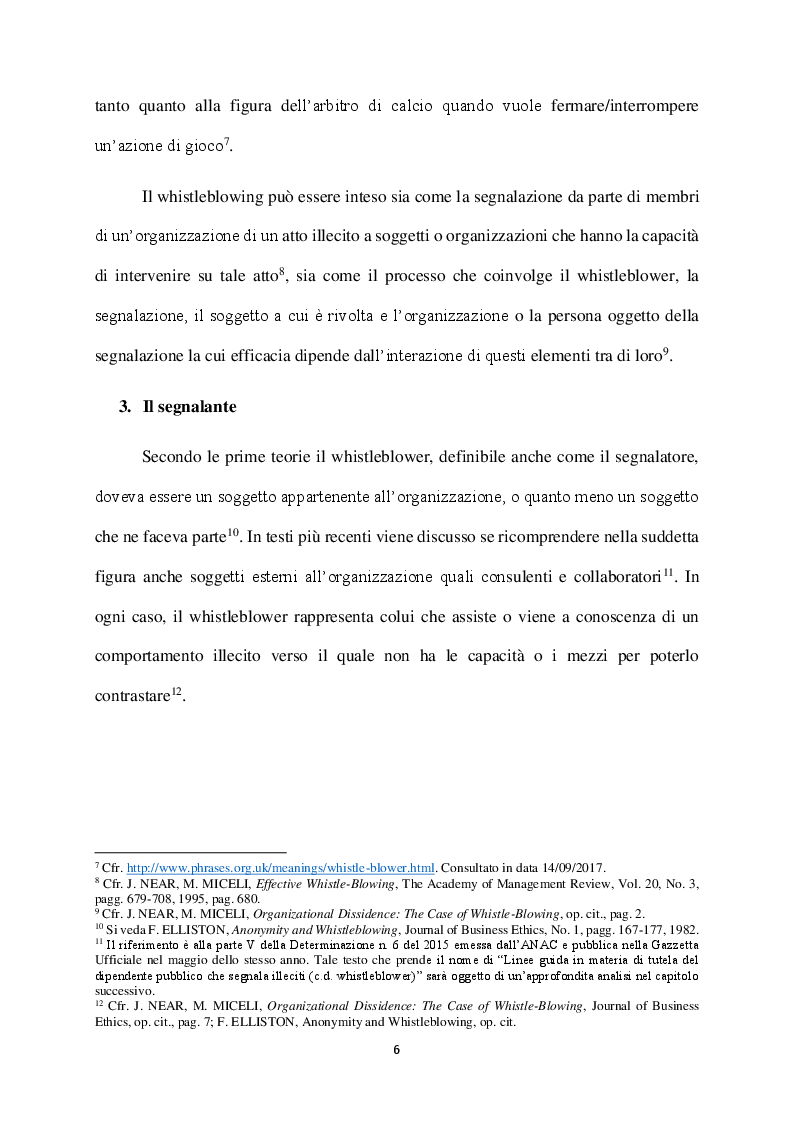 Anteprima della tesi: Il Whistleblowing in Italia: sistema normativo, diffusione e pratica aziendale, Pagina 5