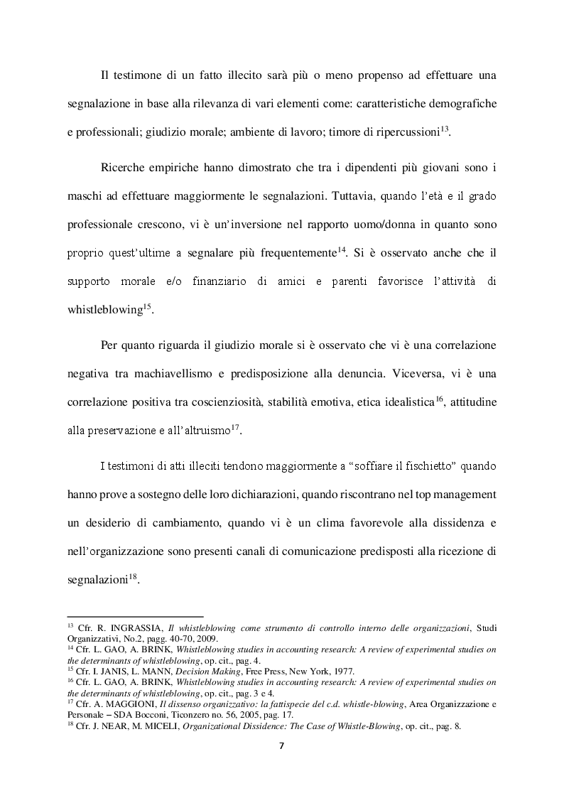 Anteprima della tesi: Il Whistleblowing in Italia: sistema normativo, diffusione e pratica aziendale, Pagina 6