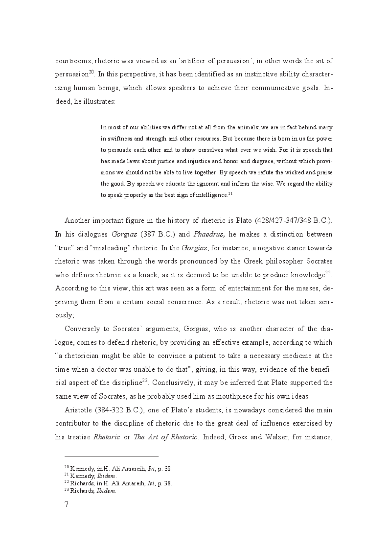 Estratto dalla tesi: Linguistic and cultural background influence on the speaker's rhetoric: a comparative case study of the English speeches of Queen Rania and Queen Noor of Jordan