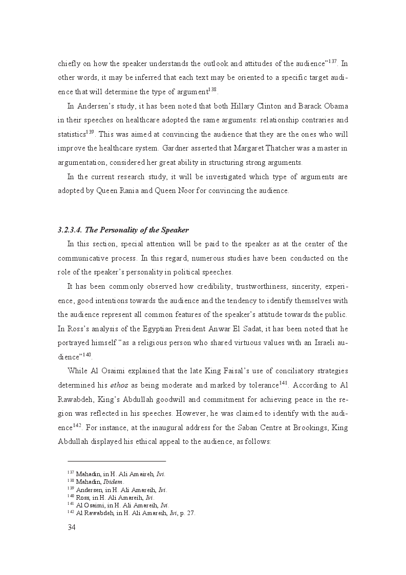 Anteprima della tesi: Linguistic and cultural background influence on the speaker's rhetoric: a comparative case study of the English speeches of Queen Rania and Queen Noor of Jordan, Pagina 6