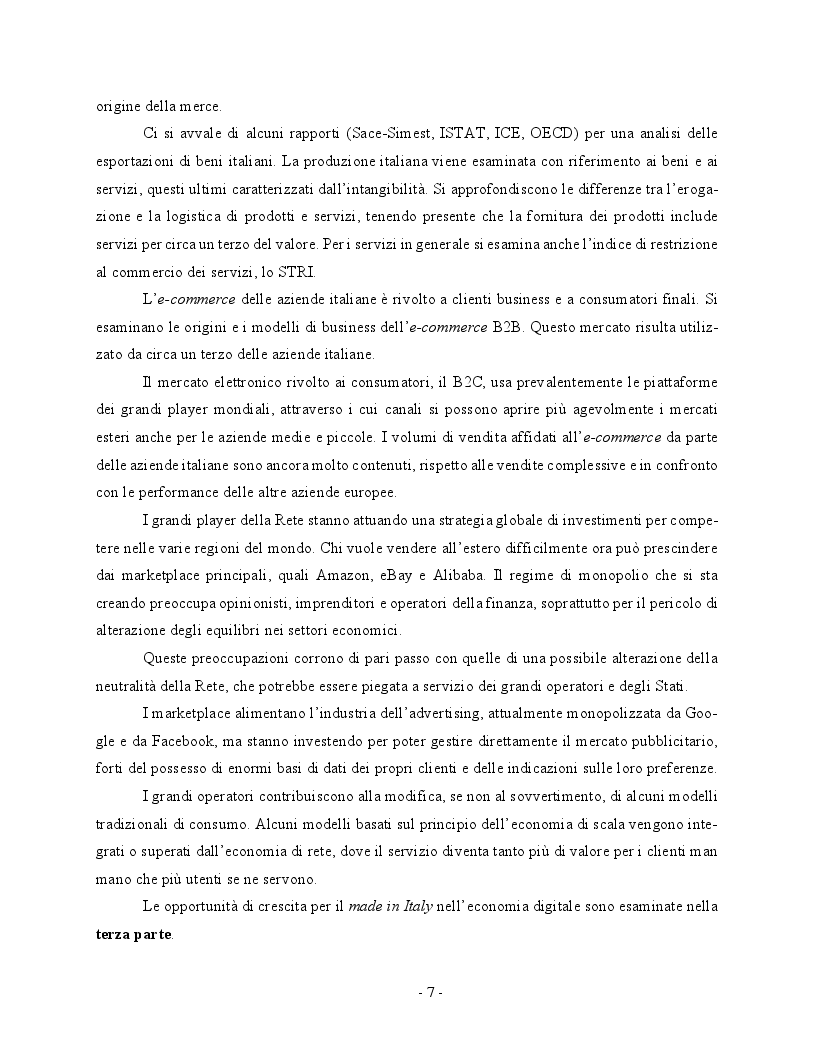 Anteprima della tesi: Economia digitale e marketplace: le opportunità per il Made in Italy, Pagina 4