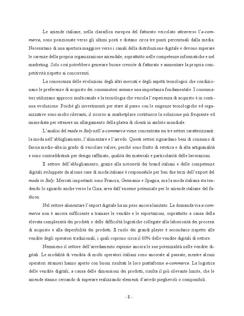 Anteprima della tesi: Economia digitale e marketplace: le opportunità per il Made in Italy, Pagina 5