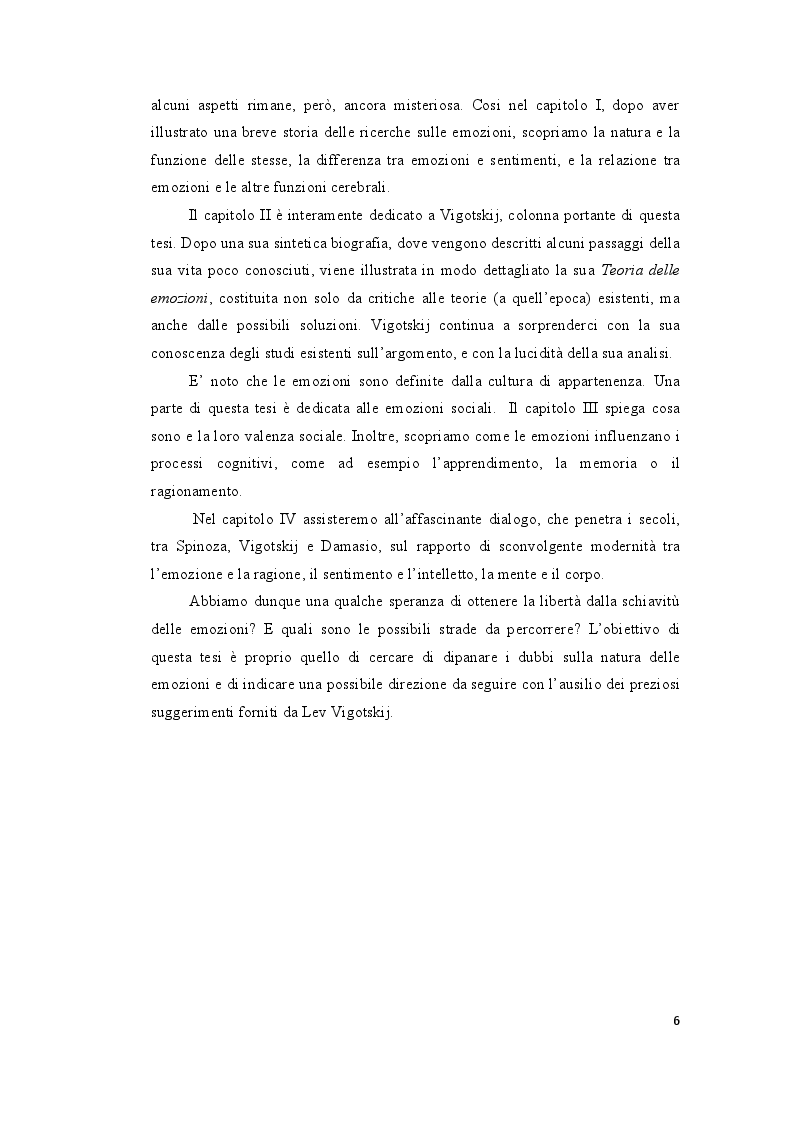 Anteprima della tesi: Le ''Emozioni'' di Lev Vigotskij, Pagina 6