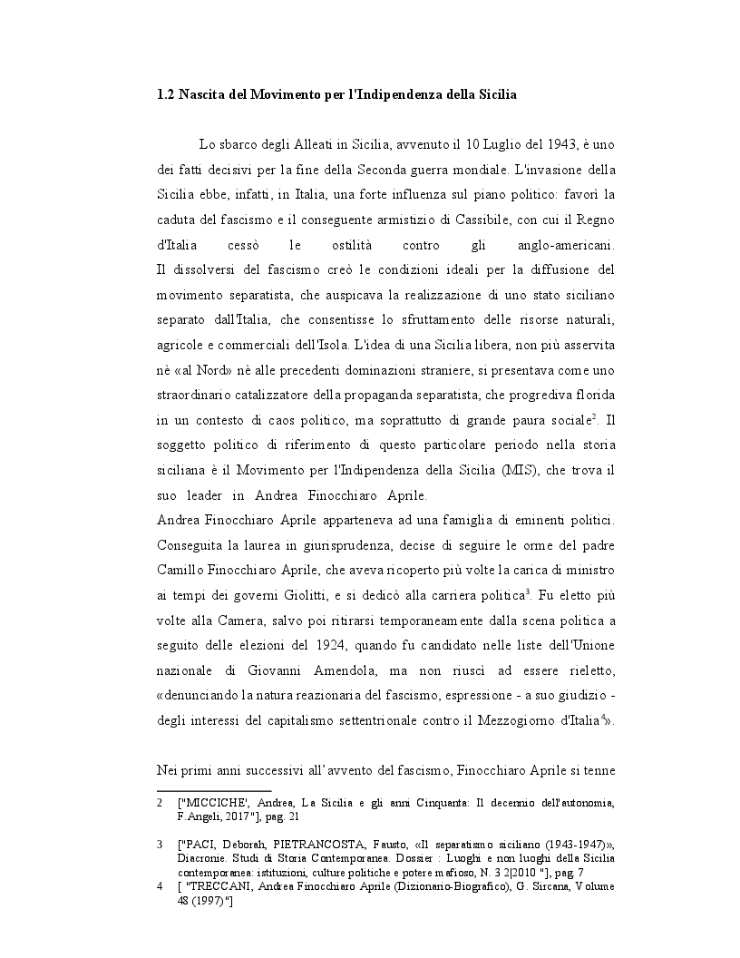 Anteprima della tesi: Origini, caratteri e prospettive dell'autonomia speciale della Regione Siciliana, Pagina 6