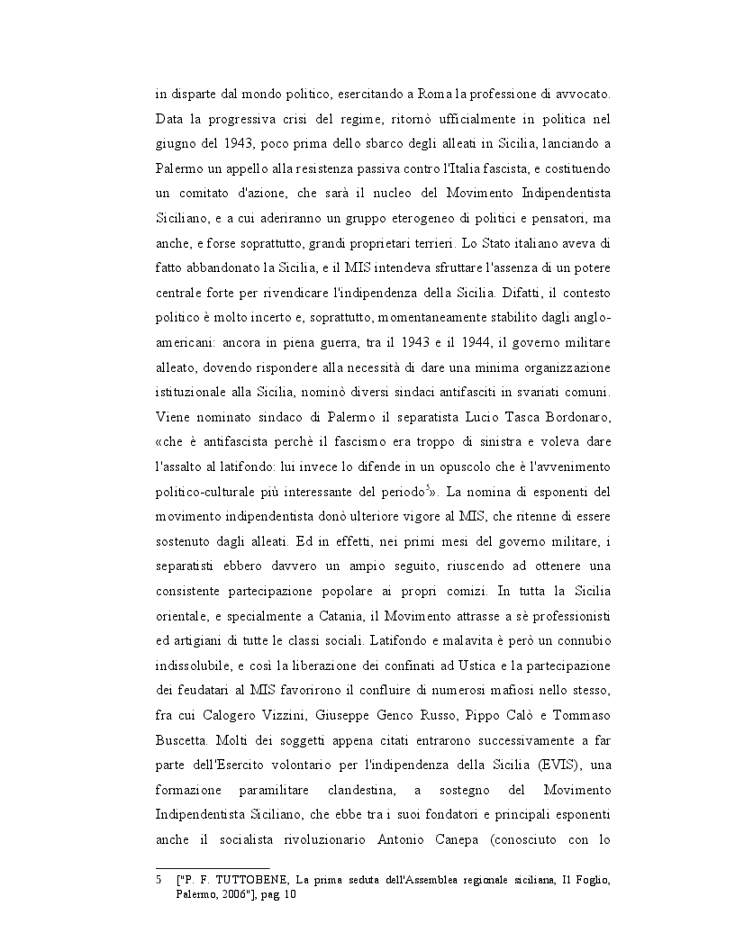 Anteprima della tesi: Origini, caratteri e prospettive dell'autonomia speciale della Regione Siciliana, Pagina 7