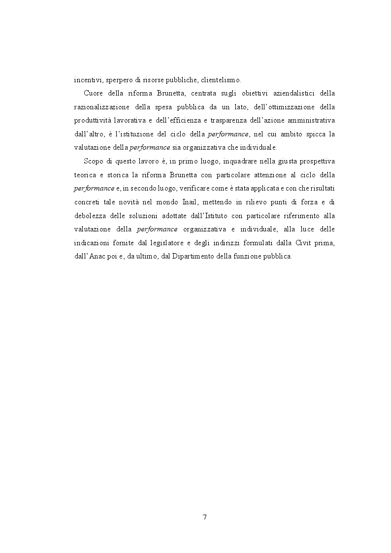 Anteprima della tesi: La valutazione della performance nella Pubblica Amministrazione a seguito della riforma Brunetta: il caso INAIL, Pagina 3