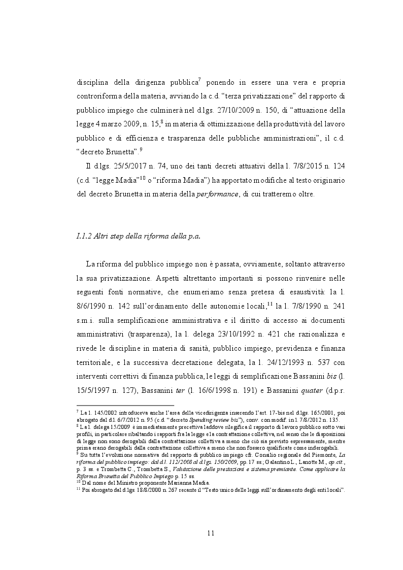 Anteprima della tesi: La valutazione della performance nella Pubblica Amministrazione a seguito della riforma Brunetta: il caso INAIL, Pagina 7