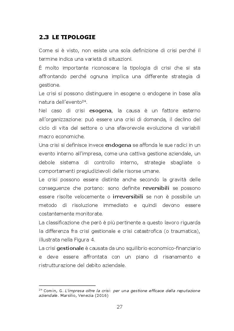 Estratto dalla tesi: La crisi aziendale come opportunità di cambiamento