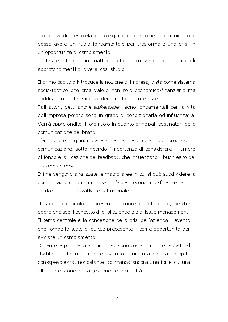 Anteprima della tesi: La crisi aziendale come opportunità di cambiamento, Pagina 3