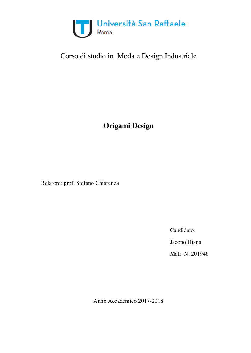 Anteprima della tesi: Origami Design, Pagina 1