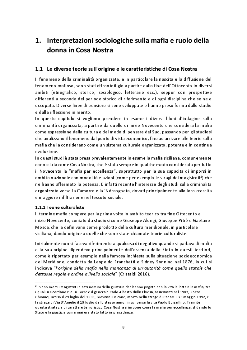 Anteprima della tesi: La rappresentazione del ruolo femminile nei film e fiction di mafia: tra emancipazione e sottomissione, Pagina 5