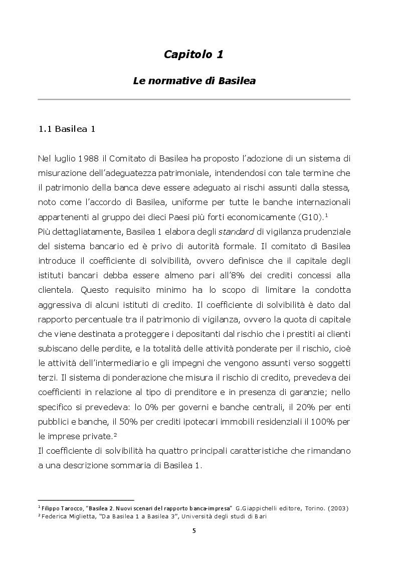 Anteprima della tesi: Normative di Basilea: l'analisi e la misurazione del rischio di credito, Pagina 4