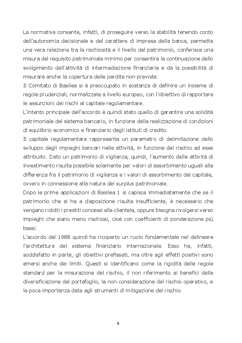 Anteprima della tesi: Normative di Basilea: l'analisi e la misurazione del rischio di credito, Pagina 5