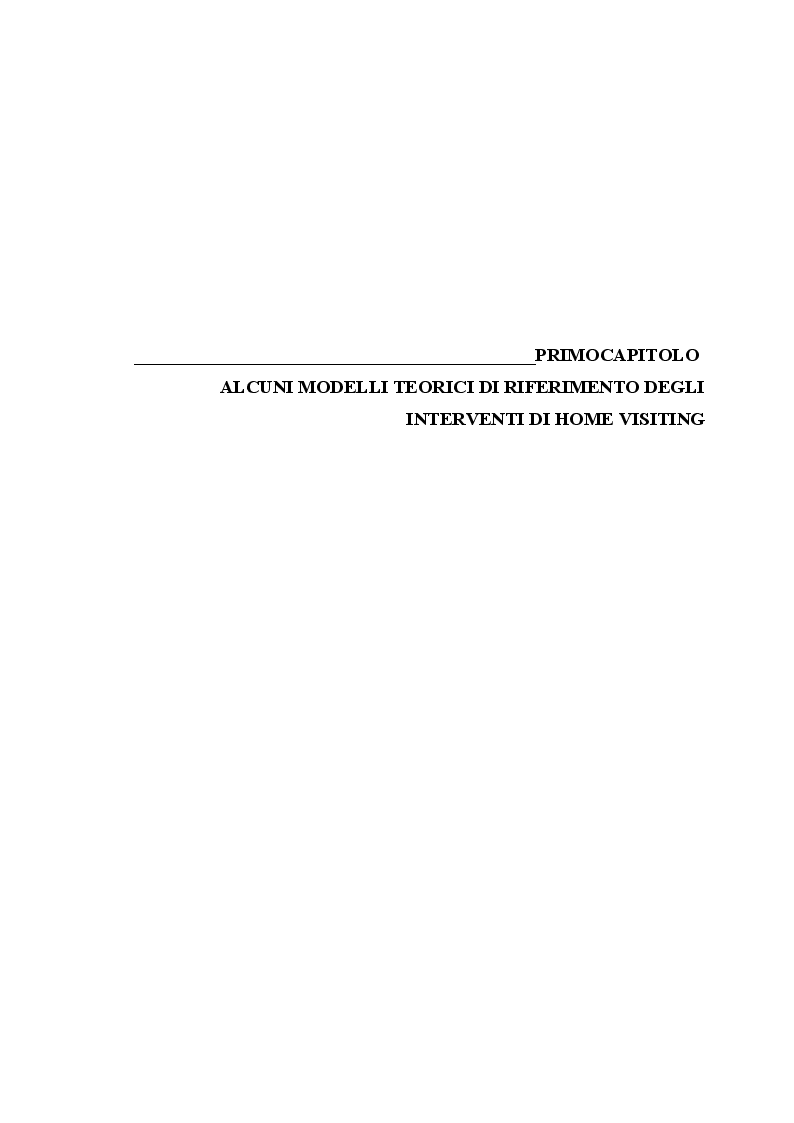 Anteprima della tesi: L'Home Visiting: fondamenti teorici e modelli di intervento, Pagina 5