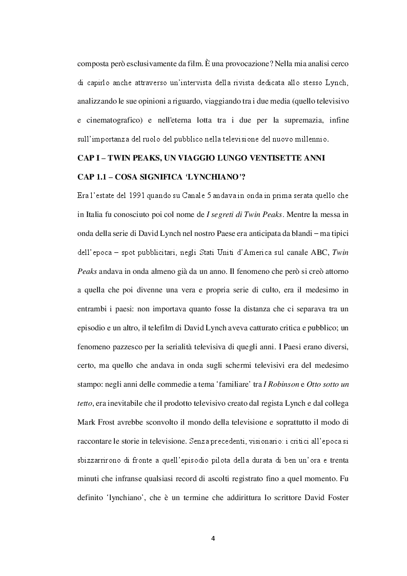 Anteprima della tesi: Twin Peaks ieri e oggi: analisi della serie cult di David Lynch, Pagina 4