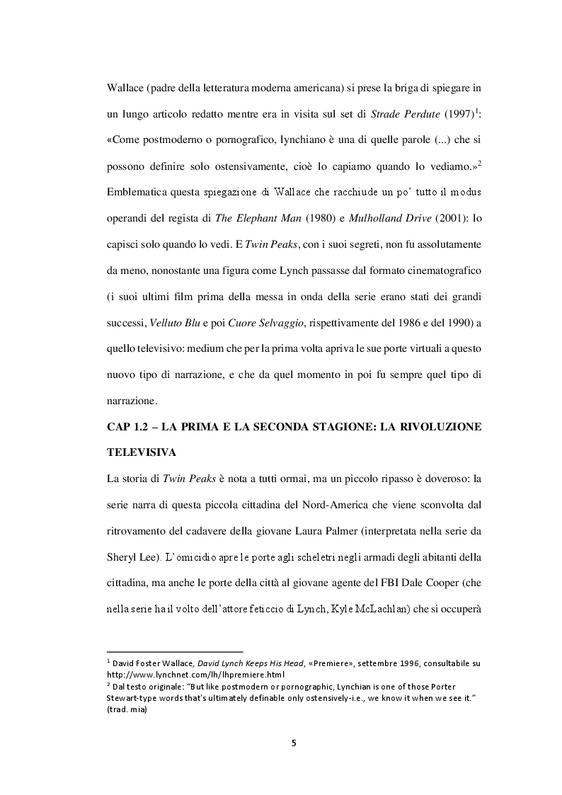 Anteprima della tesi: Twin Peaks ieri e oggi: analisi della serie cult di David Lynch, Pagina 5