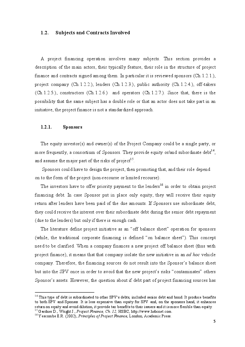 Anteprima della tesi: Project Finance in Emerging Markets: a Case Study, Pagina 6