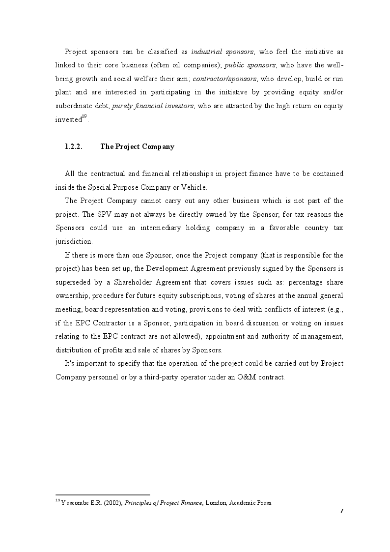 Anteprima della tesi: Project Finance in Emerging Markets: a Case Study, Pagina 8