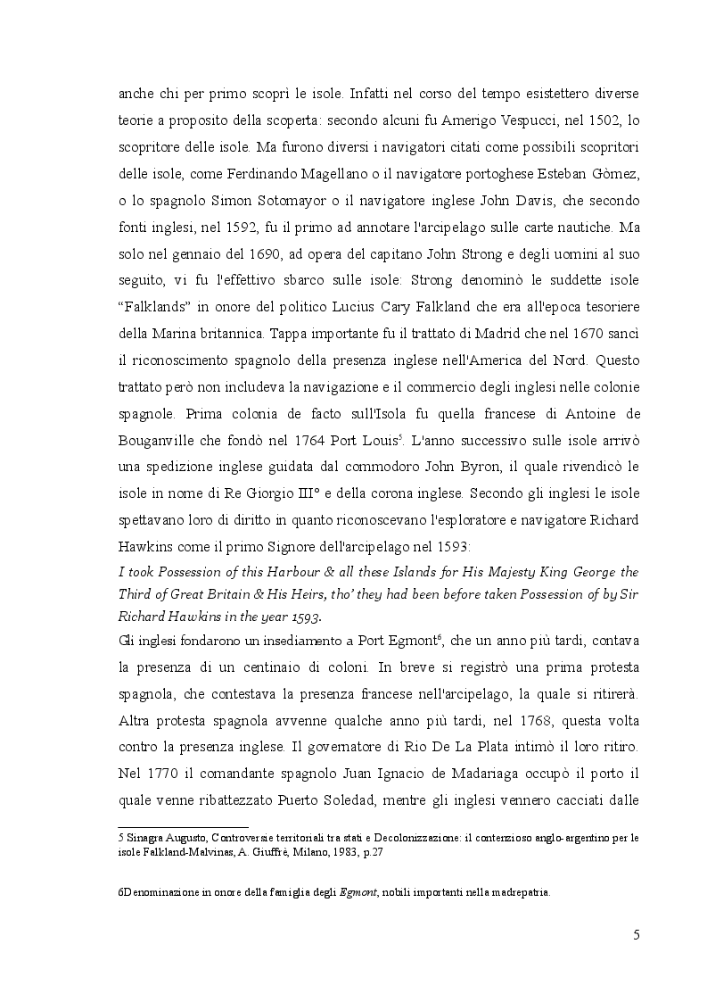 Anteprima della tesi: Il conflitto delle Falkland/Malvinas, Pagina 4