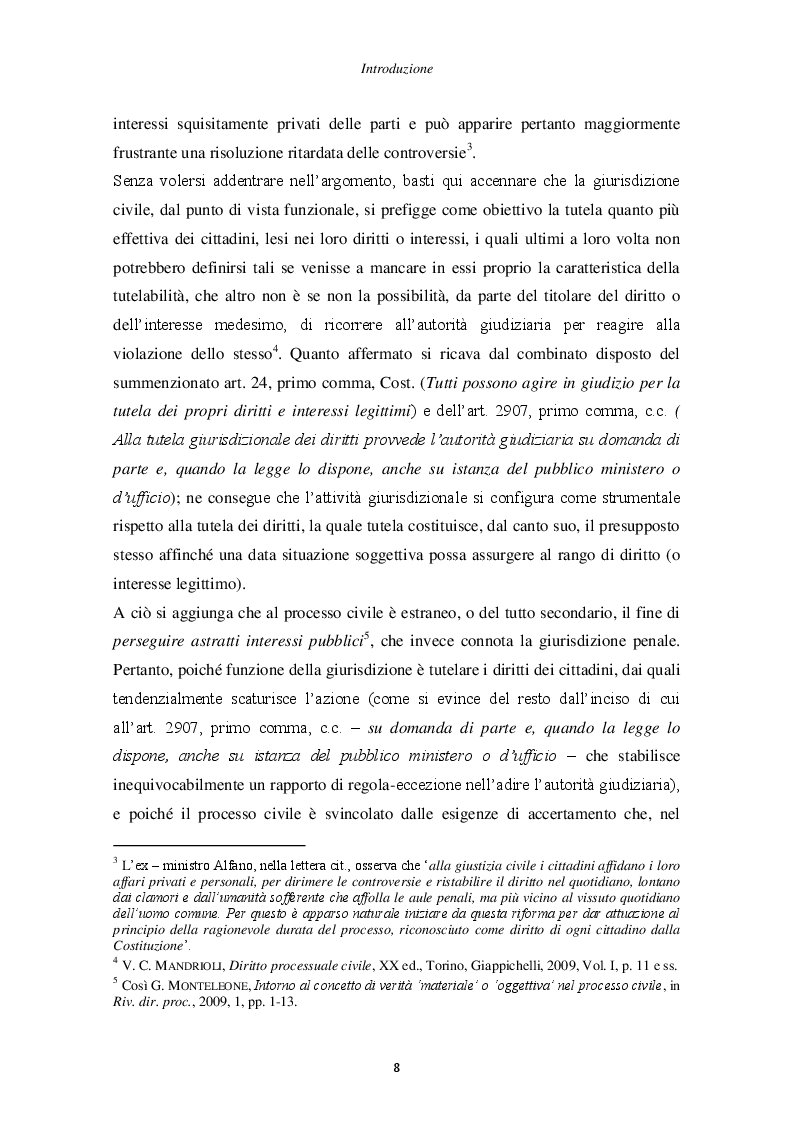 Anteprima della tesi: Il principio di non contestazione: genesi, disciplina e potenzialità semplificatorie nell'ottica del nuovo art. 115 c.p.c., Pagina 3