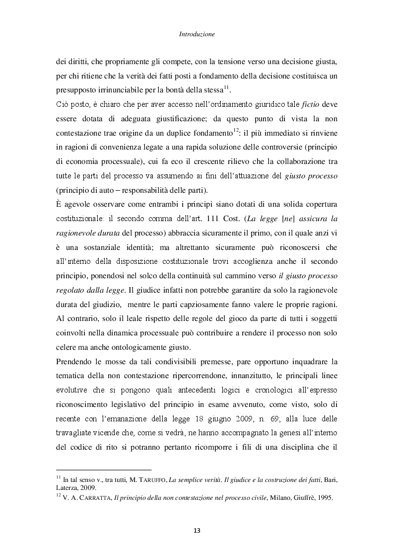 Anteprima della tesi: Il principio di non contestazione: genesi, disciplina e potenzialità semplificatorie nell'ottica del nuovo art. 115 c.p.c., Pagina 8